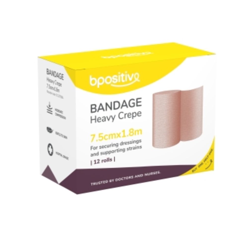 Bpositive Bandage Heavy Crepe 7.5cm X 1.8m
